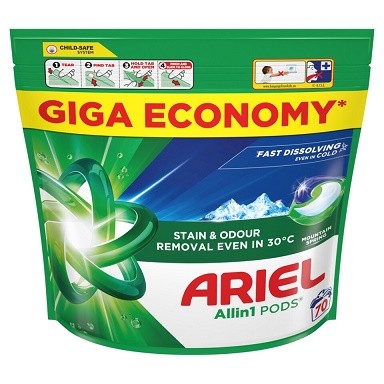 Ariel kapsle 70ks Moutain Spring Giga Economy Ariel kapsle 70ks Moutain Spring Giga Economy - Drogerie Prací prostředky Kapsle